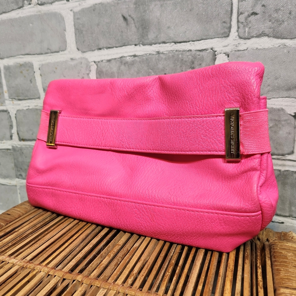 Victoria's Secret Neon Pink Clutch Bag Snap Closure